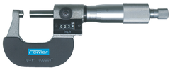 0 - 1'' Measuring Range - .0001" Graduation - Ratchet Thimble - Carbide Face - Digital Outside Micrometer - Exact Tool & Supply