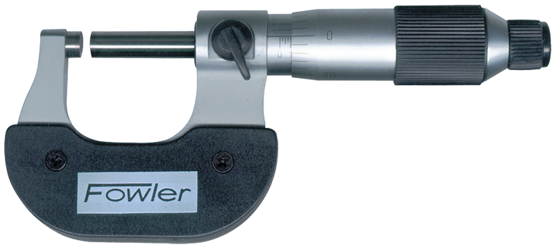 0 - 1'' Measuring Range - .0001" Graduation - Ratchet Thimble - Carbide Face - Economy Outside Micrometer - Exact Tool & Supply