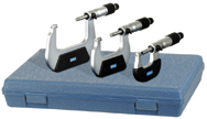 0 - 3'' Measuring Range - .0001" Graduation - Ratchet Thimble - Carbide Face - Economy Outside Micrometer - Exact Tool & Supply