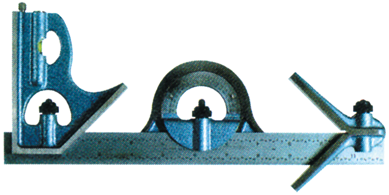#52-370-012 - 12''-- 4R Graduation - Regular Blade - 4 Piece Combination Square Set - Exact Tool & Supply