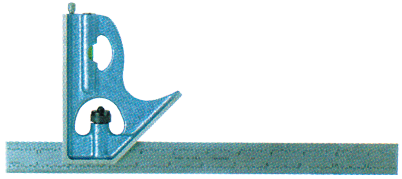 #52-388-012 - 12'' - 4R Graduation - Satin Chrome - 2 Piece Combination Square Set - Exact Tool & Supply