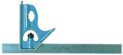 #52-388-012 - 12'' - 4R Graduation - Satin Chrome - 2 Piece Combination Square Set - Exact Tool & Supply