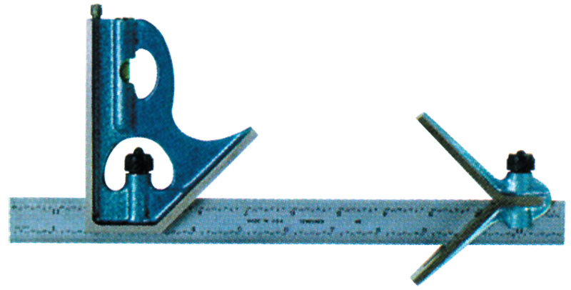#52-386-006 - 6''- 4R Graduation - Regular Blade - 3 Piece Combination Square Set - Exact Tool & Supply