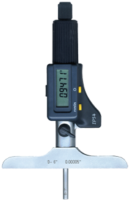 0 - 6" / 0 - 150mm Measuring Range - Friction Thimble - Electronic Depth Micrometer - Exact Tool & Supply