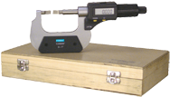 0 - 1"/0 - 25mm Measuring Range - .00005"/.001mm Resolution - Friction Thimble - High Speed Steel Face - Electronic Blade Micrometer - Exact Tool & Supply
