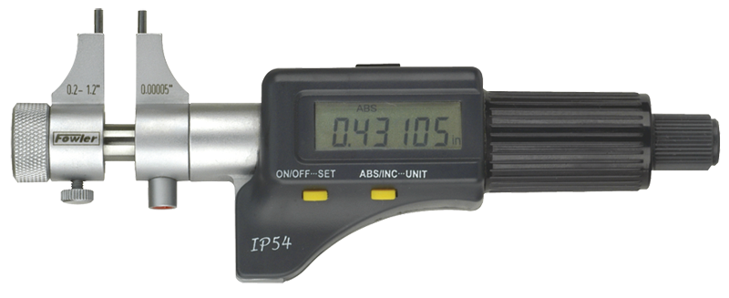 .2 - 1.2'' Measuring Range - .00005/.001mm Resolution - Friction Thimble - Hardened & Ground Face -  Electronic Inside Micrometer - Exact Tool & Supply