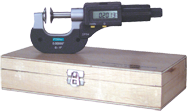 0 - 1"/0 - 25mm Measuring Range - .00005"/.001mm Resolution - Ratchet Thimble - High Speed Steel Face - Electronic Disc Micrometer - Exact Tool & Supply