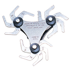Model 52–485–020–24 Leaves–0.25 mm to 6.0 mm Pitch - Screw Pitch Gage - Exact Tool & Supply