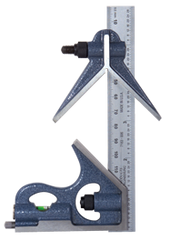 #7142-006H - 6'' - 16R Graduation - Regular Blade - 3 Piece Combinatioin Square Set - Exact Tool & Supply