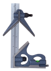 #7122-006 - 4R Graduation - Regular Blade - 3 Piece Combinatioin Square Set - Exact Tool & Supply