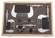 0 - 3'' Measuring Range - .001 Graduation - Ratchet Thimble - Carbide Face - Outside Micrometer Set - Exact Tool & Supply