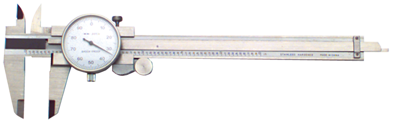 0 - 4'' Measuring Range (.001 Grad.) - Stainless Steel Dial Caliper - Exact Tool & Supply