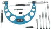 6 - 12'' Measuring Range - .001 Graduation - Ratchet Thimble - Carbide Face - Interchangeable Anvil Micrometer - Exact Tool & Supply