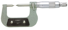 1 - 2'' Measuring Range - .0001 Graduation - Ratchet Thimble - High Speed Steel Face - Point Micrometer - Exact Tool & Supply