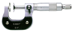 1 - 2'' Measuring Range - .0001 Graduation - Ratchet Thimble - High Speed Steel Face - Disc Micrometer - Exact Tool & Supply