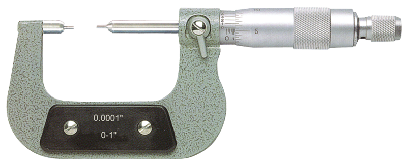 0 - 1'' Measuring Range - .0001 Graduation - Ratchet Thimble - Carbide Face - Spline Micrometer - Exact Tool & Supply