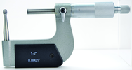 1 - 2'' Measuring Range - .0001 Graduation - Ratchet Thimble - Carbide Face - Tubing Micrometer - Exact Tool & Supply