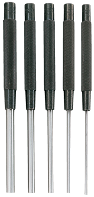 #SPC76 - 1/8 - 3/8" Diameter - 5 Piece Extra Long Drive Pin Punch Set - Exact Tool & Supply