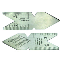 Center Gage - Model 5032 - Metric Standard 60°–0.5 mm and 1.0 mm Graduation - Exact Tool & Supply