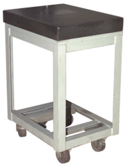 12 x 18" - Surface Plate Stand 0-Ledge with Casters - Exact Tool & Supply