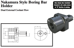 Nakamura Style Boring Bar Holder (Dual External Coolant Flow) - Part #: NK52.4032 - Exact Tool & Supply