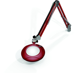 Green-Lite® 5" Blazing Red Round LED Magnifier; 43" Reach; Table Edge Clamp - Exact Tool & Supply