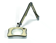 Green-Lite® 7" x 5-1/4"Shadow White Rectangular LED Magnifier; 43" Reach; Table Edge Clamp - Exact Tool & Supply