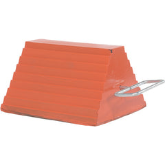 Orange Rubber Wheel Chock W/ Handle - Exact Tool & Supply