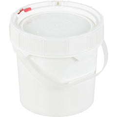 Screw Top Pail & Lid-White 3.5 Gallon - Exact Tool & Supply