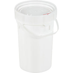 Screw-Top Pail & Lid-White 6.5 Gallon - Exact Tool & Supply