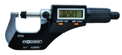 IP54 Electronic Micrometer - 0-1"/25.4mm Range - .00005"/.001mm Resolution - Output S4 Connector - Exact Tool & Supply