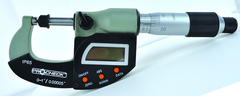 IP65 Electronic Micrometer - 0-1"/24.4mm Range - .00005"/.001mm Resolution - Output S4 Connector (Not IP) - Exact Tool & Supply