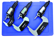 IP40 Electronic Micrometer Set - 0-3"/76.2mm Range - .00005"/.001mm Resolution - Output S4 Connector - Exact Tool & Supply