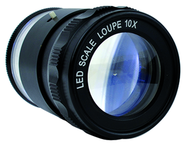 LED 10x Loupe - With inch, mm, Fraction, Angle, Diameter Scale - Plus 9  Reticles - Exact Tool & Supply