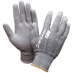 X-Large Gloves-Pure Fit - 13 Cut Lightweight Gray Cut Resistant High Performance Polyethylene (HPPE) Fiber Shell With Gray Polyurethane Palm And Fingertip Coating - Exact Tool & Supply