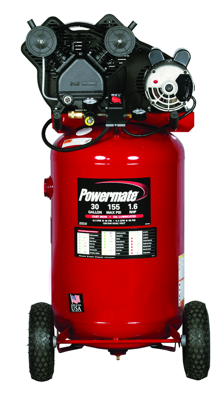 30 Gal. Single Stage Air Compressor, Vertical, Oil - Exact Tool & Supply