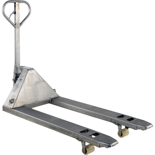 Stainless Steel Pallet Truck 5.5K 27 × 48 - Exact Tool & Supply
