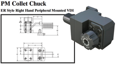 PM Collet Chuck (ER Style Right Hand Peripheral Mounted VDI) - Part #: PM53.3025ER - Exact Tool & Supply