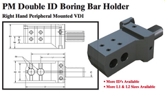 PM Double ID Boring Bar Holder (Right Hand Peripheral Mounted VDI) - Part #: PM91.3020R - Exact Tool & Supply