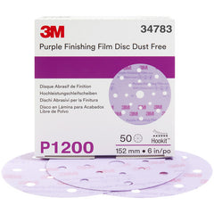 3M Hookit Purple Finishing Film Abrasive Disc 260L 34783 6″ 17 Hole P1200 - Exact Tool & Supply