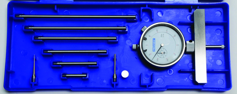 0 - 22" Measuring Range (.001" Grad.) - Dial Depth Gage with 4" Base - Exact Tool & Supply