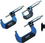0 - 3"  3 Piece Set .0001" Graduation Mechanical Digital Outside Micrometers - Exact Tool & Supply