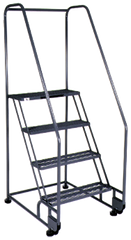 Model 4TR26E4; 4 Steps; 28 x 47'' Base Size - Tilt-N-Roll Ladder - Exact Tool & Supply