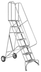 Model 6500; 12 Steps; 30 x 92'' Base Size - Roll-N-Fold Ladder - Exact Tool & Supply