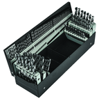 115 Pc. 3 in 1 (1/16" - 1/2" by 64ths / A-Z / 1-60) HSS Bright Jobber Drill Set - Exact Tool & Supply