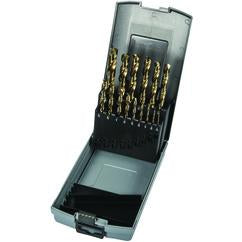 15 Pc. 1/16" - 1/2" by 32nds Cobalt Bronze Oxide Jobber Drill Set - Exact Tool & Supply