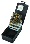 29 Pc. 1/16" - 1/2" by 64ths Cobalt Bronze Oxide Screw Machine Drill Set - Exact Tool & Supply