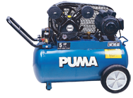Portable Air Compressors - Model #PK5020; 20 Gallon / Horizontal Tank; 5HP; 1PH; 115/230V Motor - Exact Tool & Supply