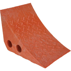 Recycled Orange Plastic Wheel Chock - Exact Tool & Supply