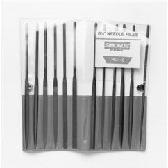 ‎6-1/4 Needle File Set, 12 Piece, Knurled Handle, 6 Cut - Exact Tool & Supply
